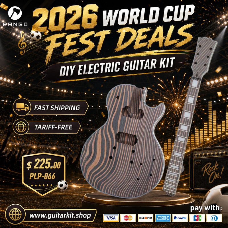 LP Custom Zebrawood DIY Electric Guitar Kit (PLP-066F, Fast Shipping, Tariff-free)