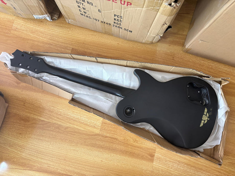 LP Style Pre-Finished Left-Handed DIY Electric Guitar Kit with Satin Red Burst Finish (RTA-016)