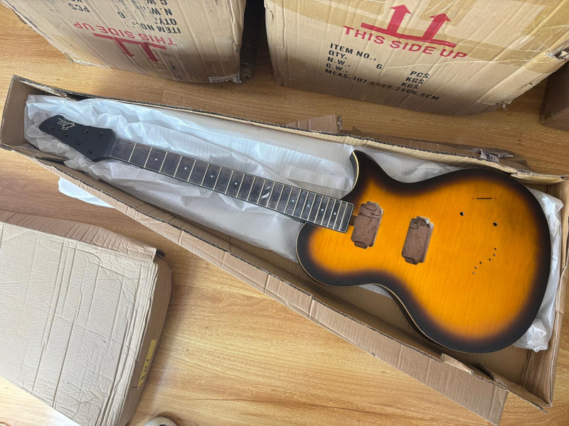 LP Style Pre-Finished Satin Sunburst DIY Electric Guitar Kit (RTA-014)