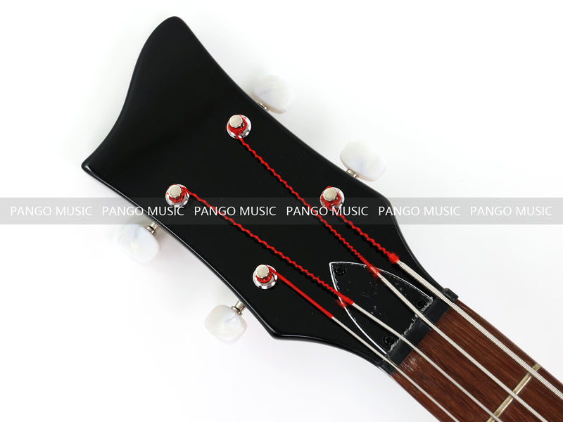 Left-Handed 4-String Violin Semi-Hollow Electric Bass Guitar with Gloss Sunburst Finish (HY-2607)