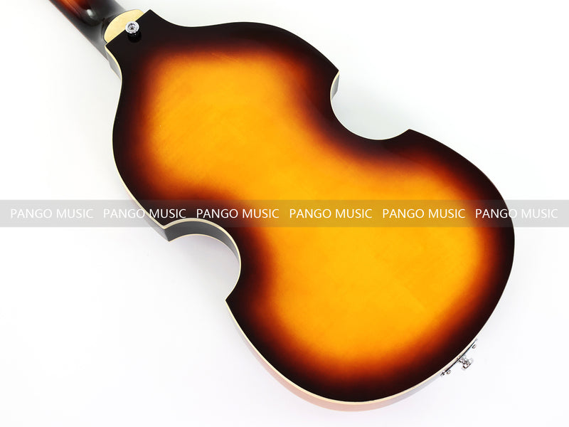Left-Handed 4-String Violin Semi-Hollow Electric Bass Guitar with Gloss Sunburst Finish (HY-2607)