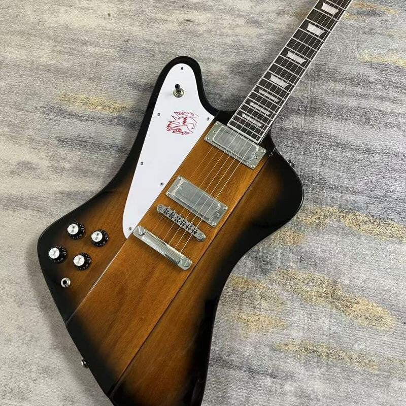 Left-Handed Firebird Style Electric Guitar with Gloss Tobacco Sunburst Finish(LRG-123)
