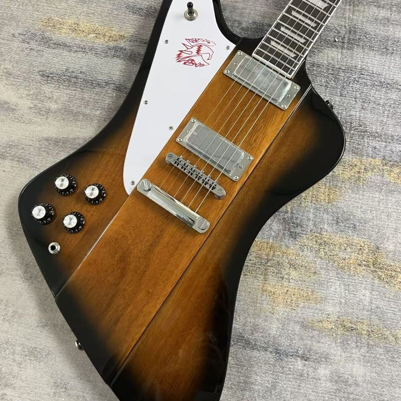 Left-Handed Firebird Style Electric Guitar with Gloss Tobacco Sunburst Finish(LRG-123)