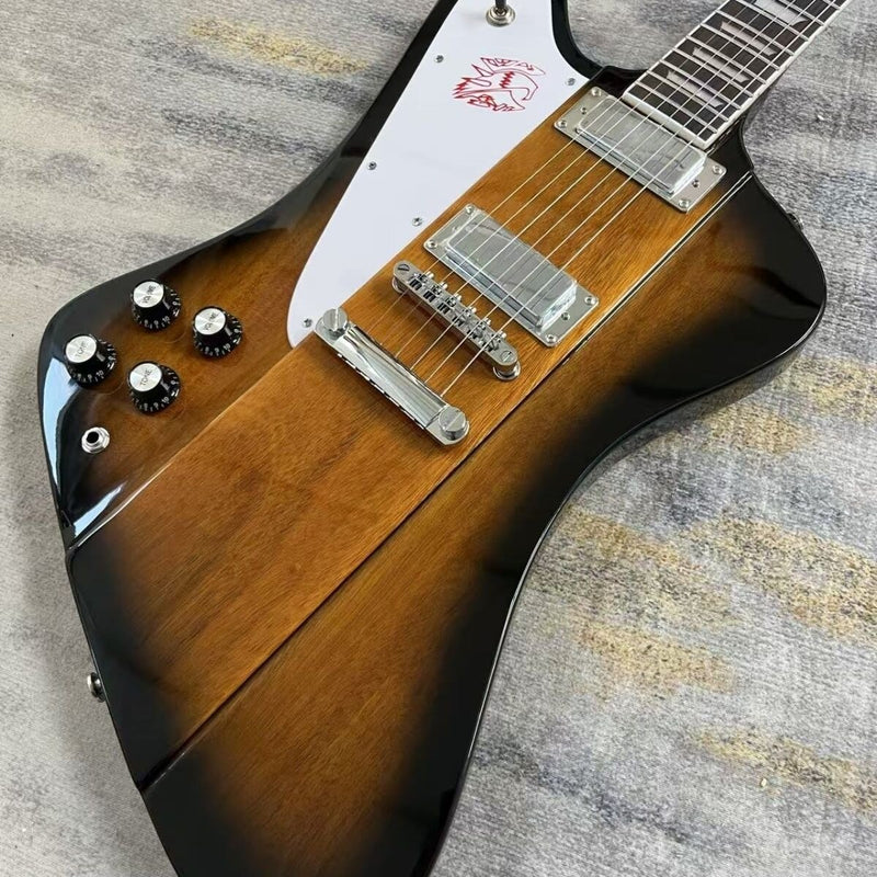 Left-Handed Firebird Style Electric Guitar with Gloss Tobacco Sunburst Finish(LRG-123)