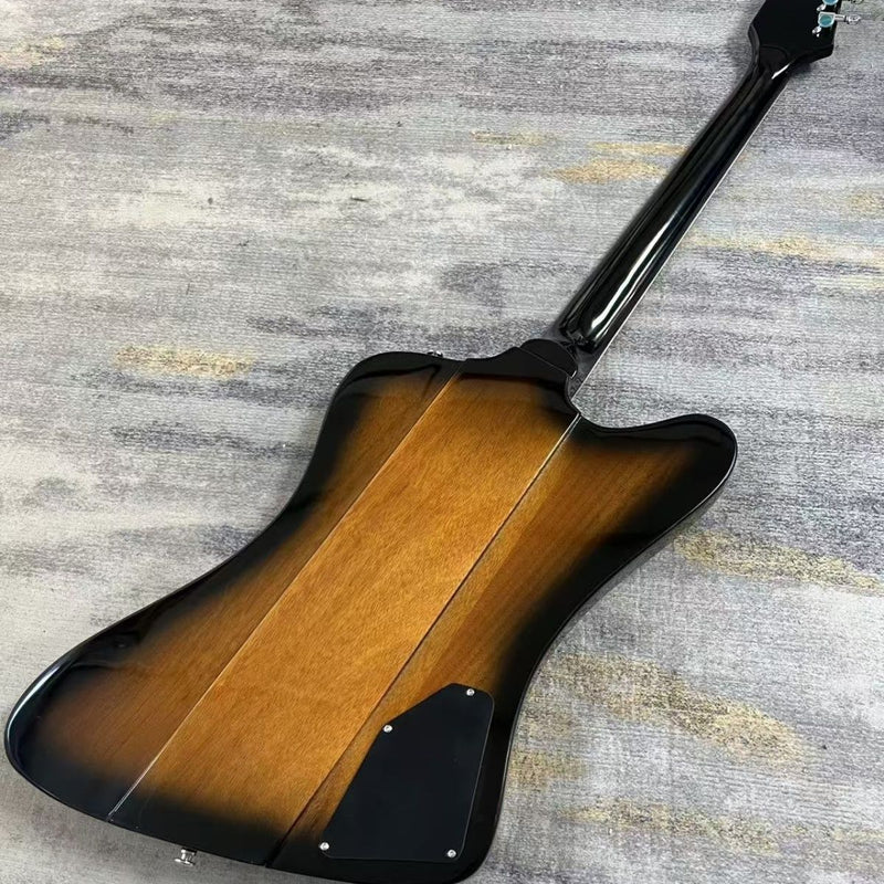 Left-Handed Firebird Style Electric Guitar with Gloss Tobacco Sunburst Finish(LRG-123)