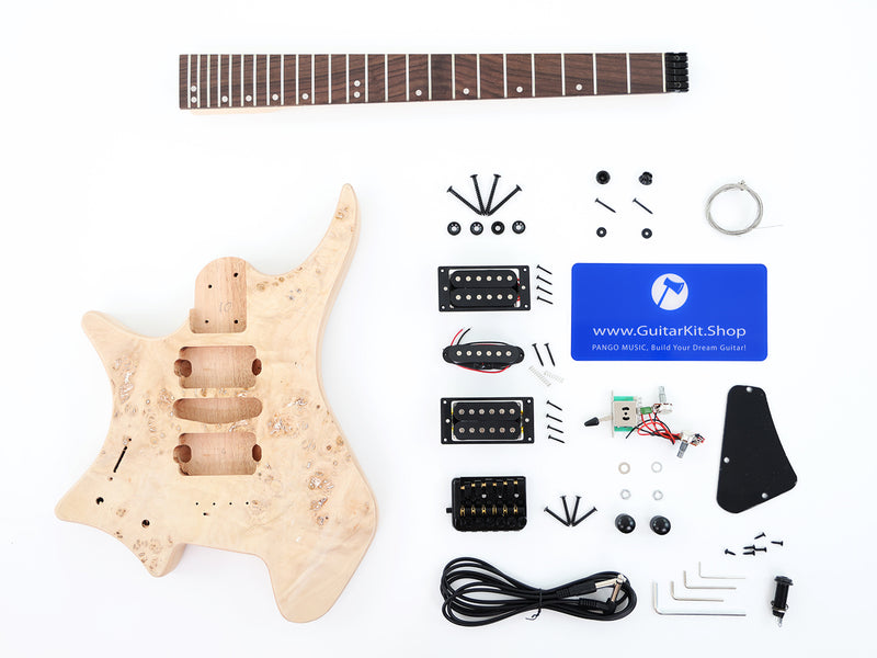 Left-Handed Headless DIY Electric Guitar Kit (ZQN-018F, Fast Shipping, Tariff-free)
