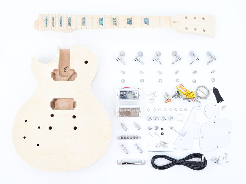 Left Hand LP Standard DIY Electric Guitar Kit with Quilted Maple Top (LRF-026, Limited Edition)