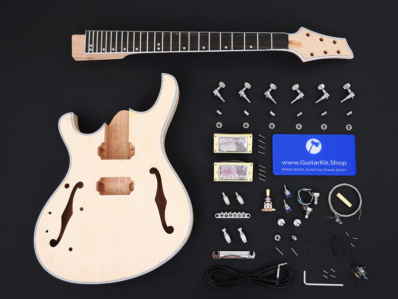Pre-sale Left Hand Semi-Hollow Body DIY Electric Guitar Kit (PJS-332X)
