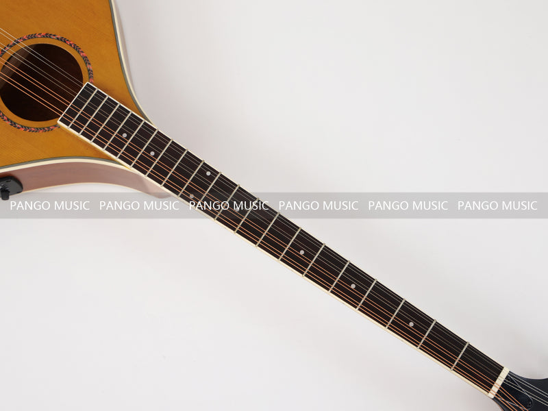 Left-Handed | Solid Red Pine Top | 670mm Scale Length | Built-in EQ Acoustic-Electric Bouzouki (PBZ-607L-X)
