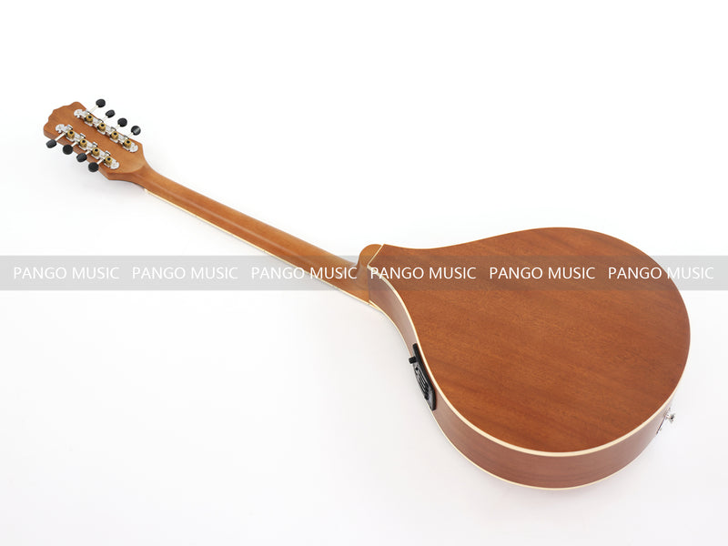 Left-Handed | Solid Red Pine Top | 670mm Scale Length | Built-in EQ Acoustic-Electric Bouzouki (PBZ-607L)