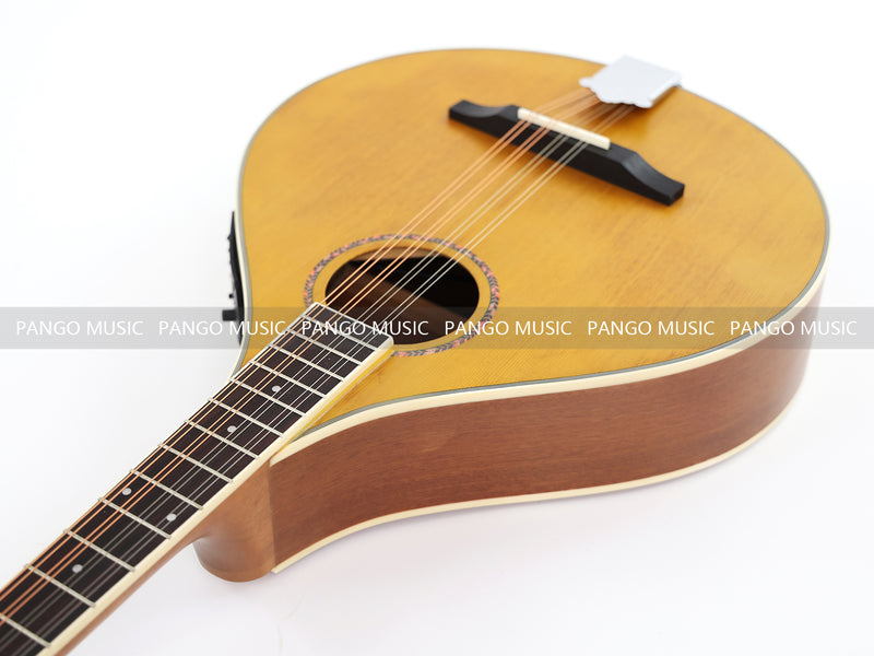 Left-Handed | Solid Red Pine Top | 670mm Scale Length | Built-in EQ Acoustic-Electric Bouzouki (PBZ-607L)