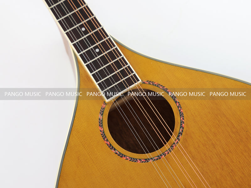 Left-Handed | Solid Red Pine Top | 670mm Scale Length | Built-in EQ Acoustic-Electric Bouzouki (PBZ-607L)