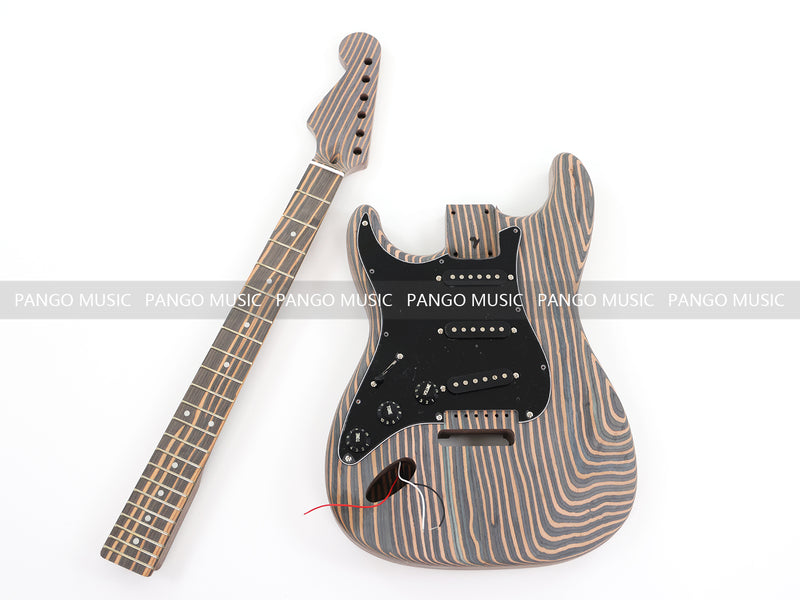 Pre-Sale Left-Handed ST-Style All Zebrawood DIY Electric Guitar Kit (PST-528)