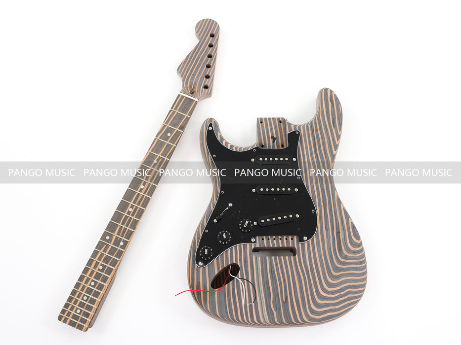Left Hand Zebrawood DIY Electric Guitar Kit (PST-528)