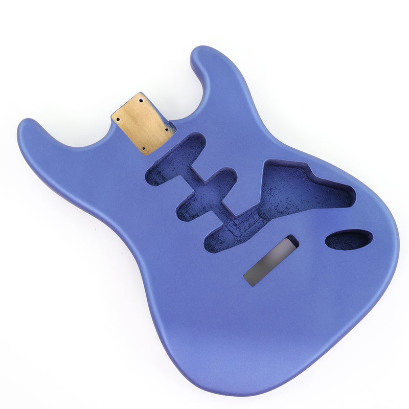 Lightweight Paulownia ST-Style Guitar Body with Satin Metallic Blue Finish (STB-106)