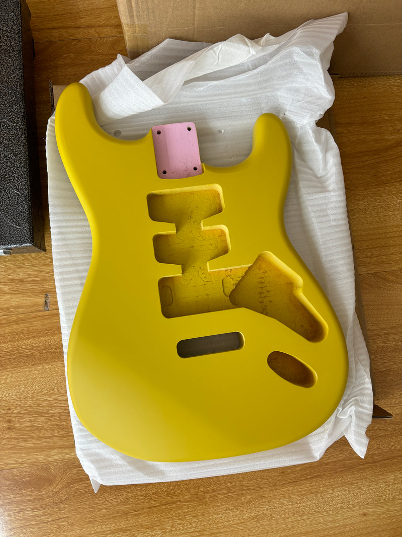 Lightweight Paulownia ST-Style Guitar Body with Matte Cream Yellow Finish (STB-104)
