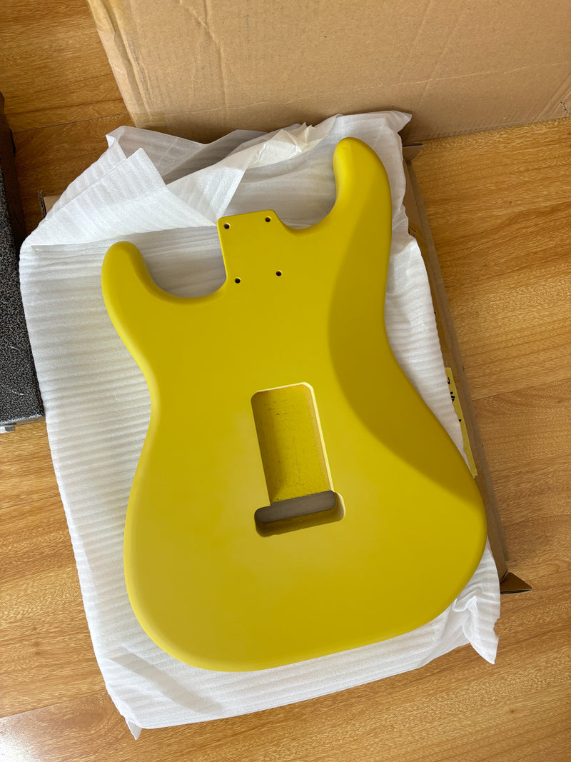 Lightweight Paulownia ST-Style Guitar Body with Matte Cream Yellow Finish (STB-104)