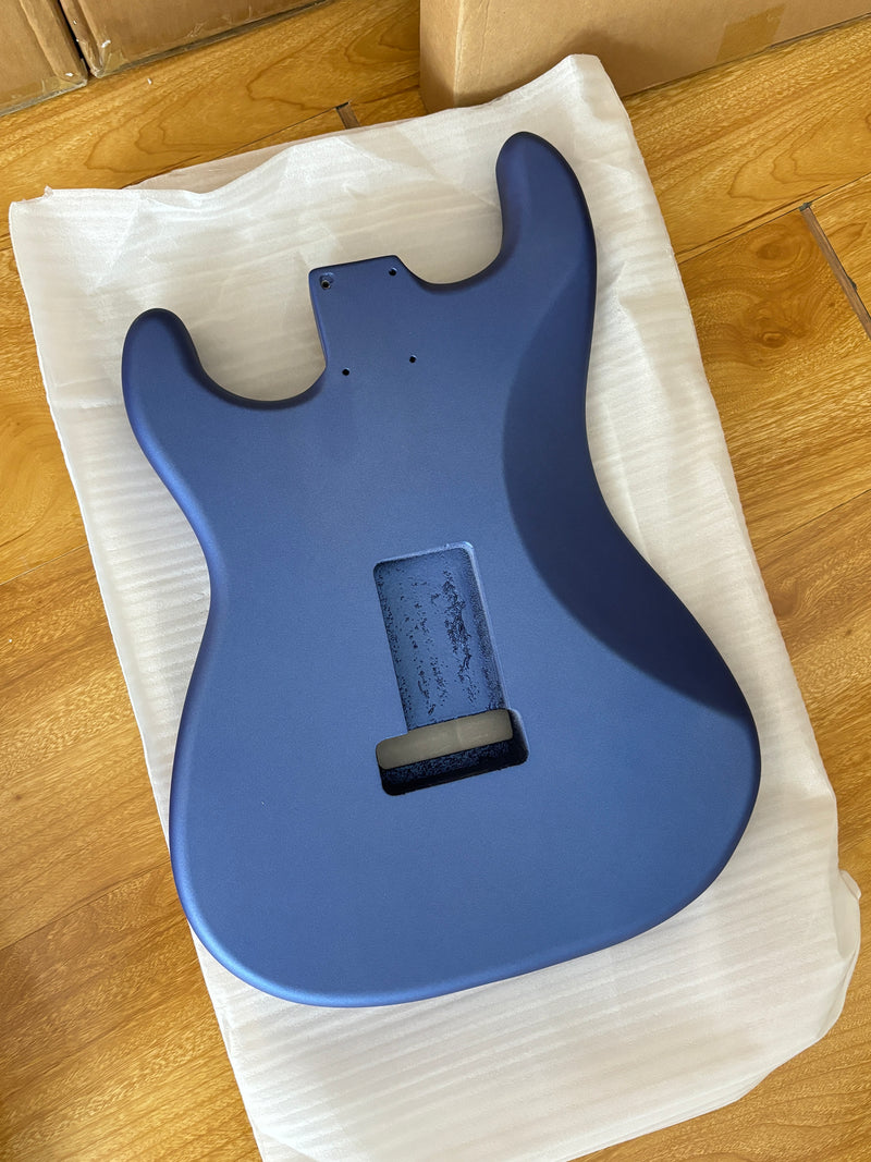 Lightweight Paulownia ST-Style Guitar Body with Satin Metallic Blue Finish (STB-106)