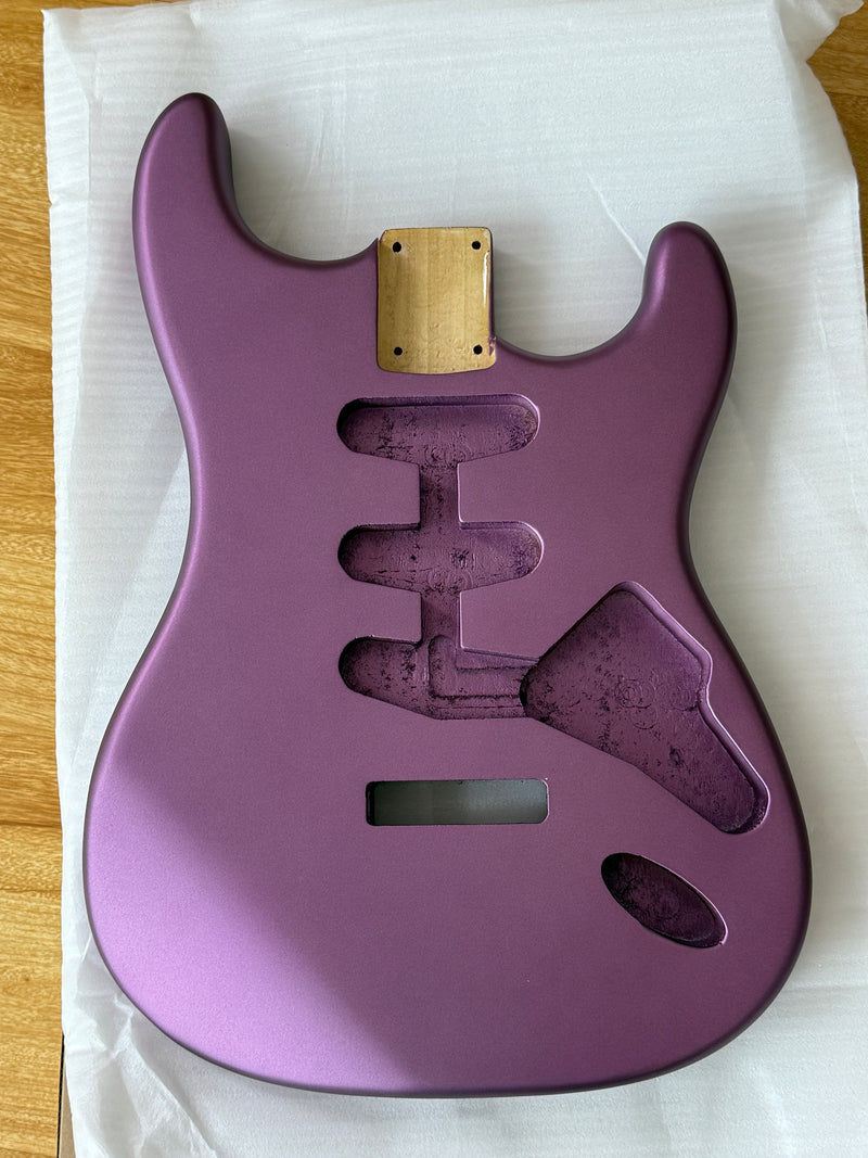 Lightweight Paulownia ST-Style Guitar Kit Body with Matte Purple Finish (STB-102)