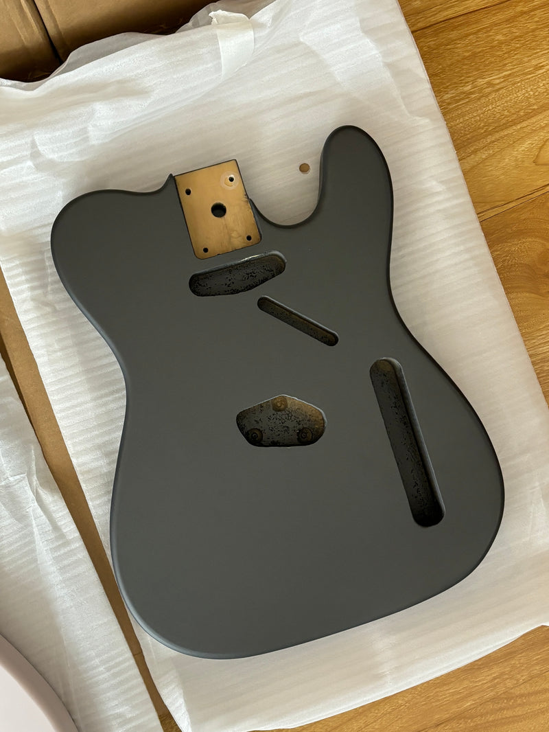 Lightweight Paulownia TL-Style Guitar Body with Matte Charcoal Gray Finish (TLB-105)