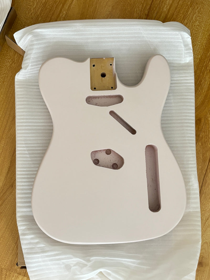 Lightweight Paulownia TL-Style Guitar Body with Matte Shell Pink Finish (TLB-108)