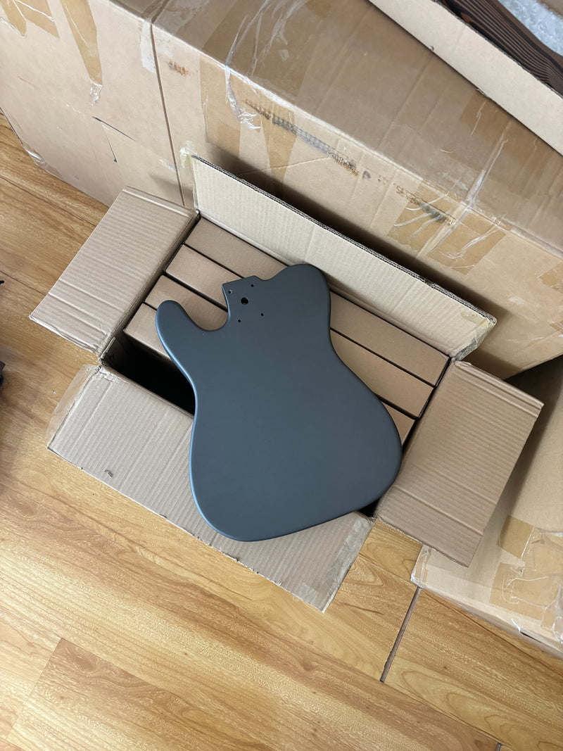 Lightweight Paulownia TL-Style Guitar Kit Body with Matte Charcoal Gray Finish (TLB-101)