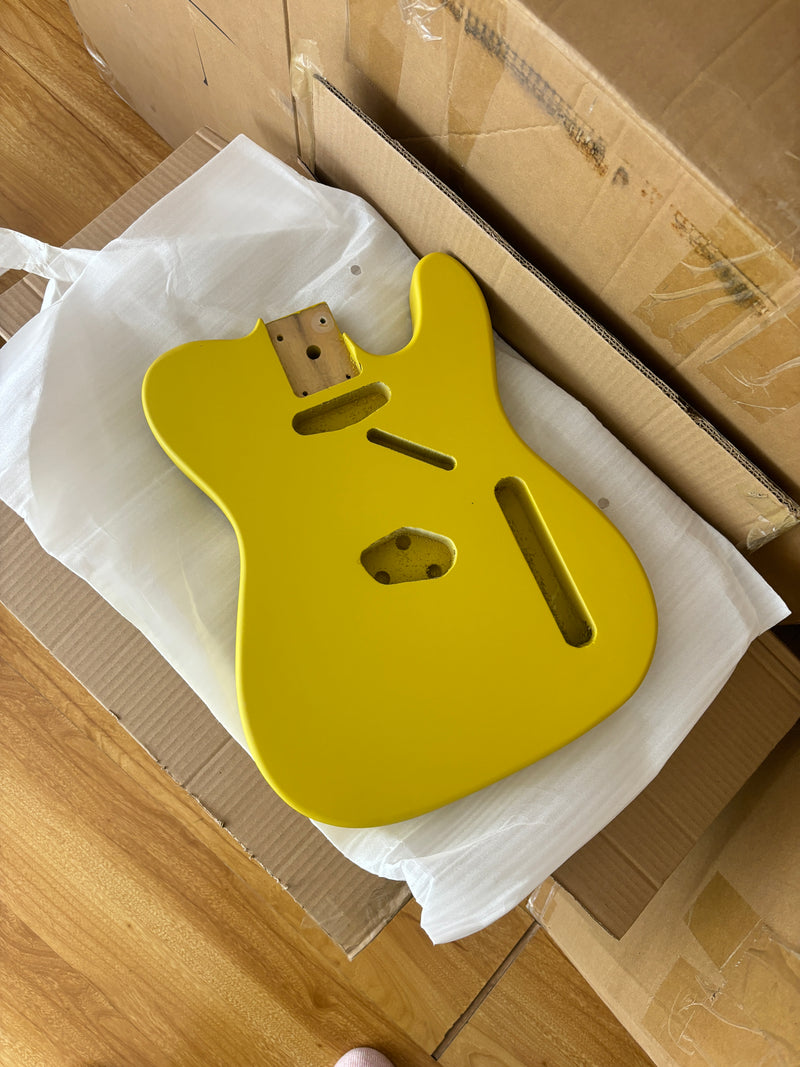 Lightweight Paulownia TL-Style Guitar Kit Body with Matte Canary Yellow Finish (TLB-102)