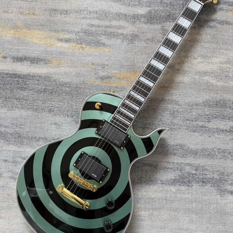 Metallic Green Bullseye Single Cut Electric Guitar (LRG-041)