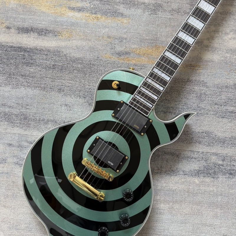 Metallic Green Bullseye Single Cut Electric Guitar (LRG-041)