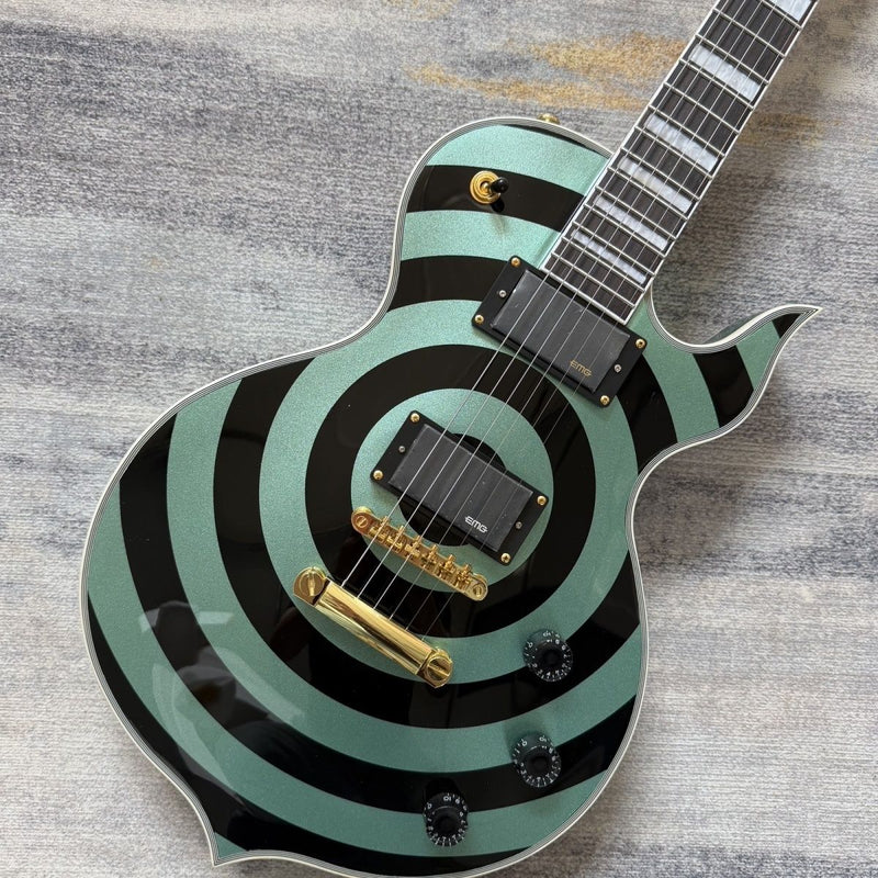 Metallic Green Bullseye Single Cut Electric Guitar (LRG-041)