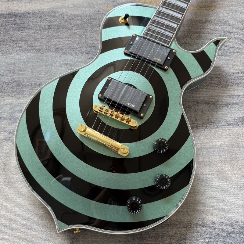 Metallic Green Bullseye Single Cut Electric Guitar (LRG-041)