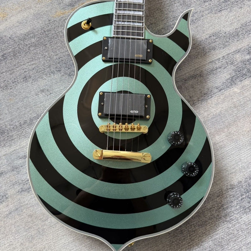 Metallic Green Bullseye Single Cut Electric Guitar (LRG-041)