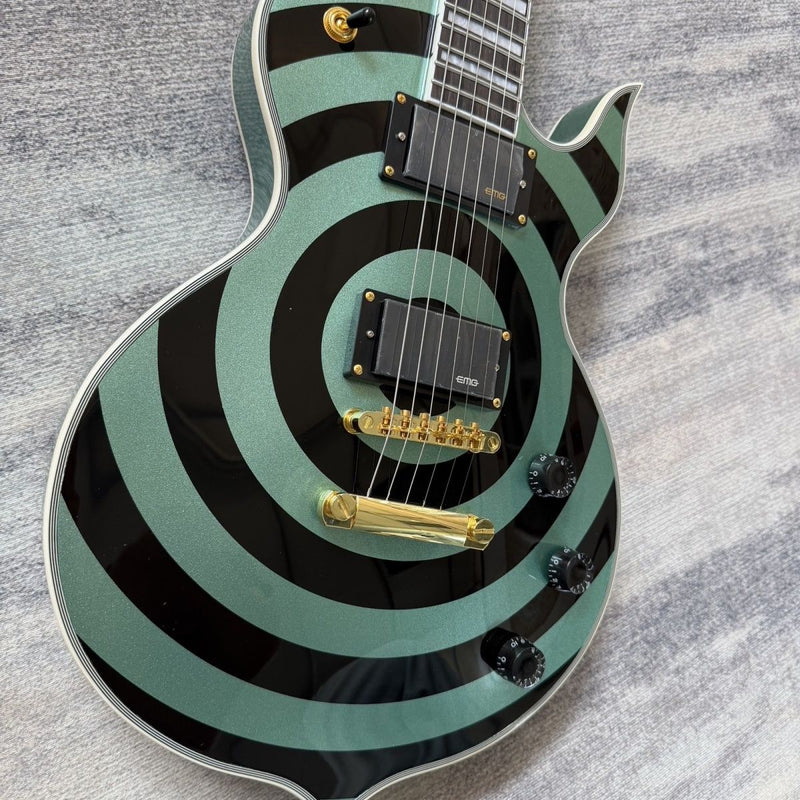 Metallic Green Bullseye Single Cut Electric Guitar (LRG-041)