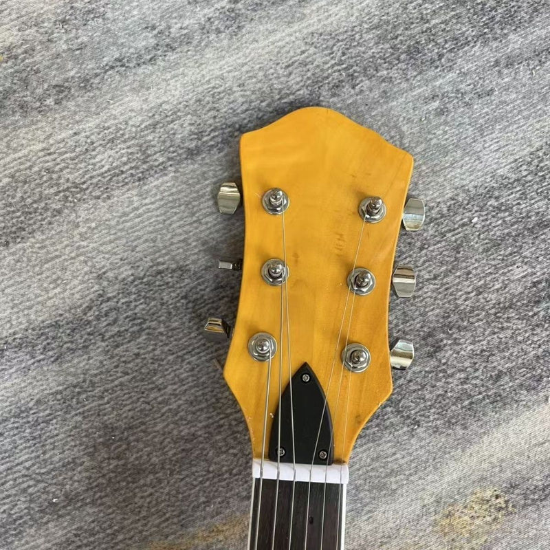 Mockingbird Style Neck-Through Natural Amber Electric Guitar (LRG-038, No Logo)