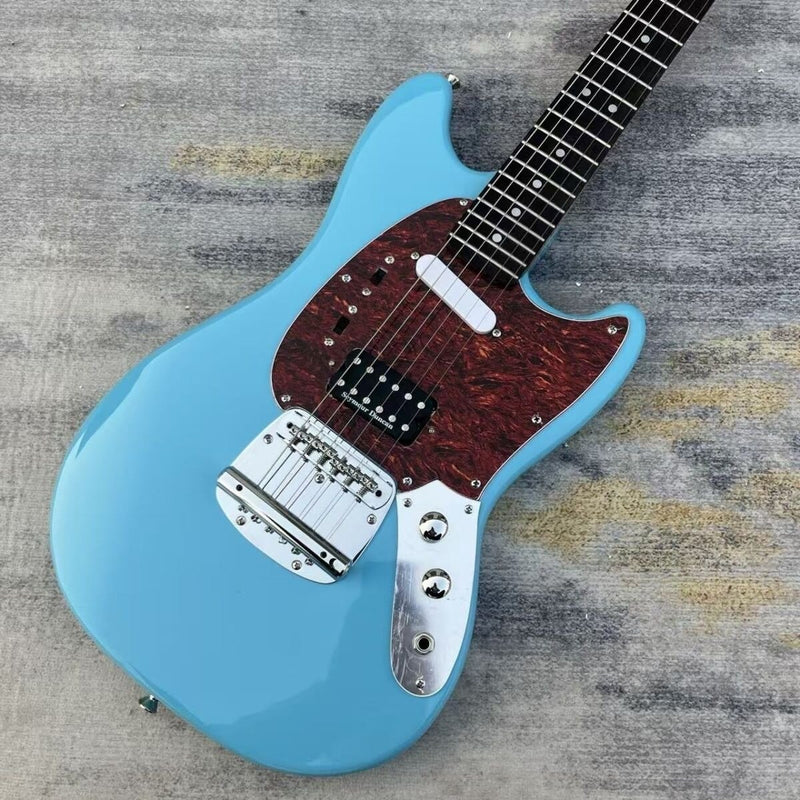 Mustang Style Electric Guitar with Gloss Daphne Blue Finish (LRG-071)