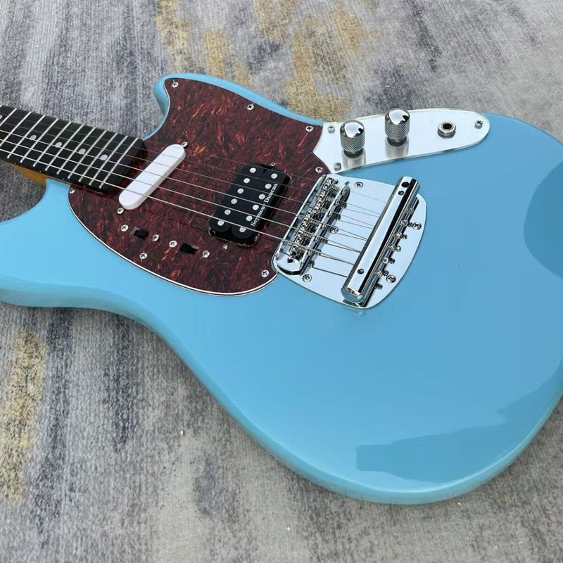 Mustang Style Electric Guitar with Gloss Daphne Blue Finish (LRG-071)