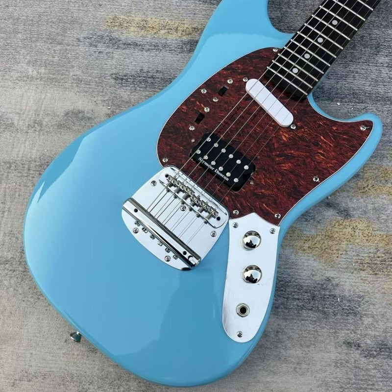 Mustang Style Electric Guitar with Gloss Daphne Blue Finish (LRG-071)