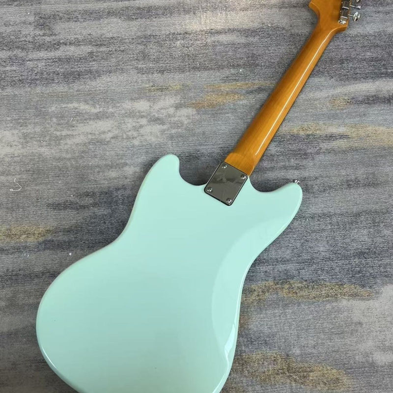 Mustang Style Offset Solid Body Electric Guitar with Gloss Surf Green Finish (LRG-078)