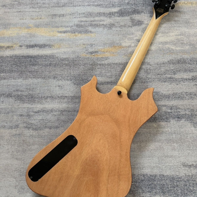 Odin-Inspired Electric Guitar with Natural Totem Gloss Finish & Runic Inlays (LRG-065)