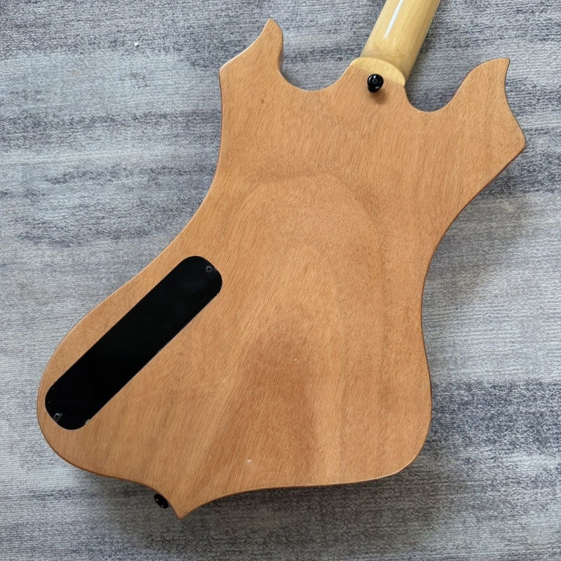 Odin-Inspired Electric Guitar with Natural Totem Gloss Finish & Runic Inlays (LRG-065)