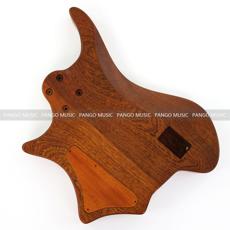 One-of-a-Kind Burl Wood Veneer Epoxy Resin 4 String Headless Electric Bass Guitar Body (H4B-005)