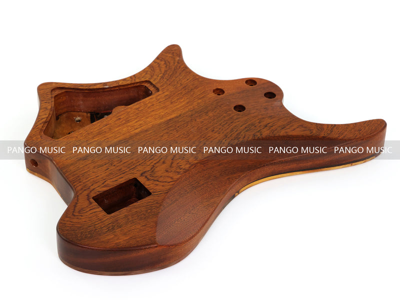 One-of-a-Kind Burl Wood Veneer Epoxy Resin 4 String Headless Electric Bass Guitar Body (H4B-005)