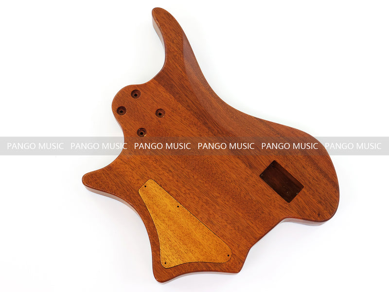 One-of-a-Kind Burl Wood Veneer Epoxy Resin 4 String Headless Electric Bass Guitar Body (H4B-009)