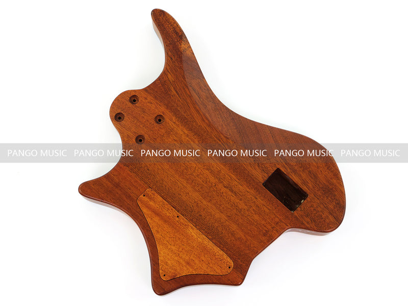 One-of-a-Kind Burl Wood Veneer Epoxy Resin 4 String Headless Electric Bass Guitar Body (H4B-010)