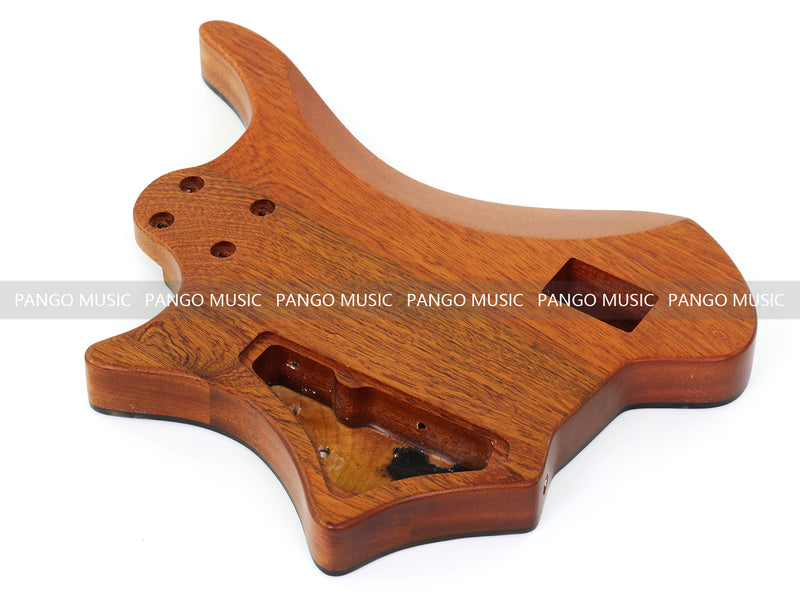 One-of-a-Kind Burl Wood Veneer Epoxy Resin 4 String Headless Electric Bass Guitar Body (H4B-012)