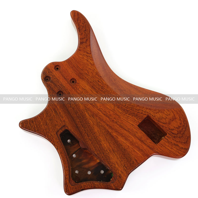 One-of-a-Kind Burl Wood Veneer Epoxy Resin 4 String Headless Electric Bass Guitar Body (H4B-014)