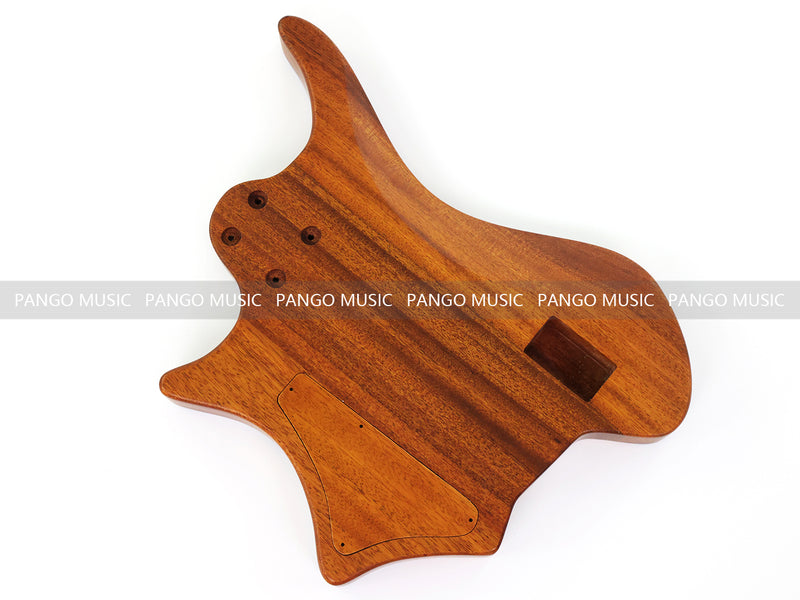 One-of-a-Kind Burl Wood Veneer Epoxy Resin 5 String Headless Electric Bass Guitar Body (H5B-001)