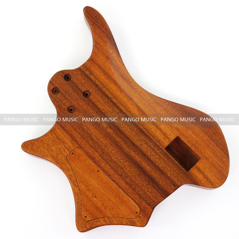 One-of-a-Kind Burl Wood Veneer Epoxy Resin 5 String Headless Electric Bass Guitar Body (H5B-001)