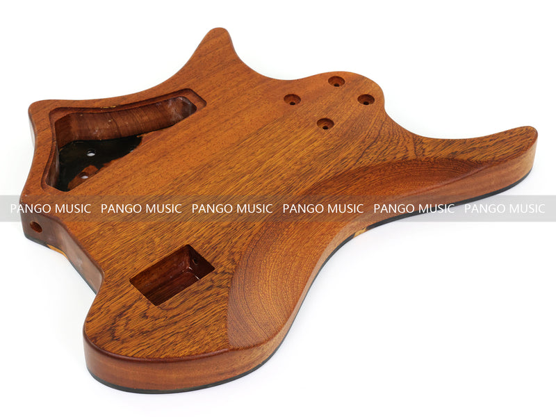 One-of-a-Kind Burl Wood Veneer Epoxy Resin 5 String Headless Electric Bass Guitar Body (H5B-002)