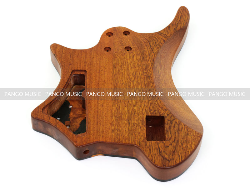 One-of-a-Kind Burl Wood Veneer Epoxy Resin 5 String Headless Electric Bass Guitar Body (H5B-002)